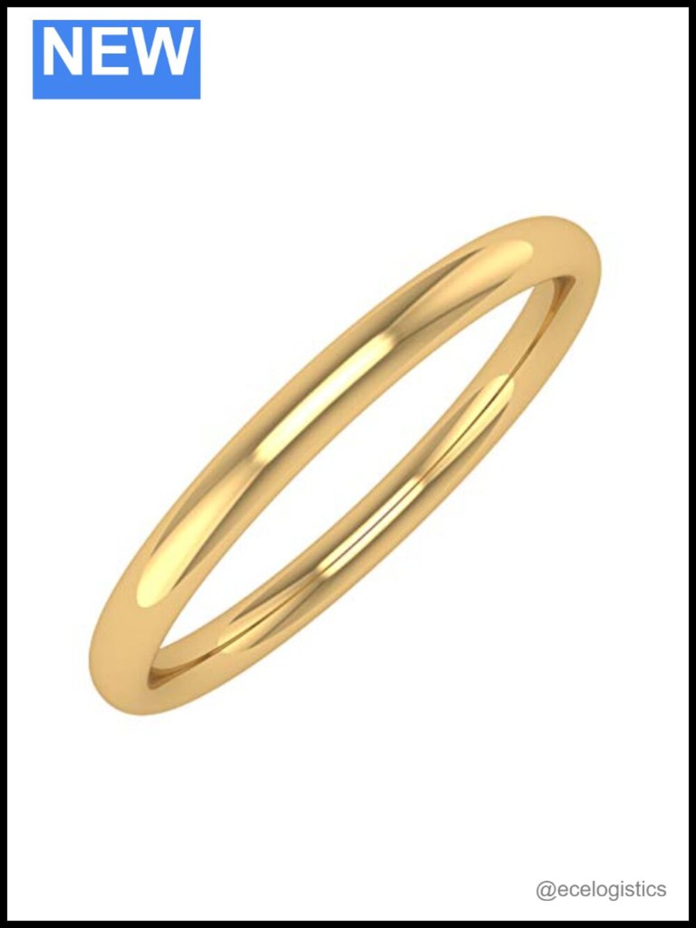 14K Yellow Gold 2mm Plain Wedding Band